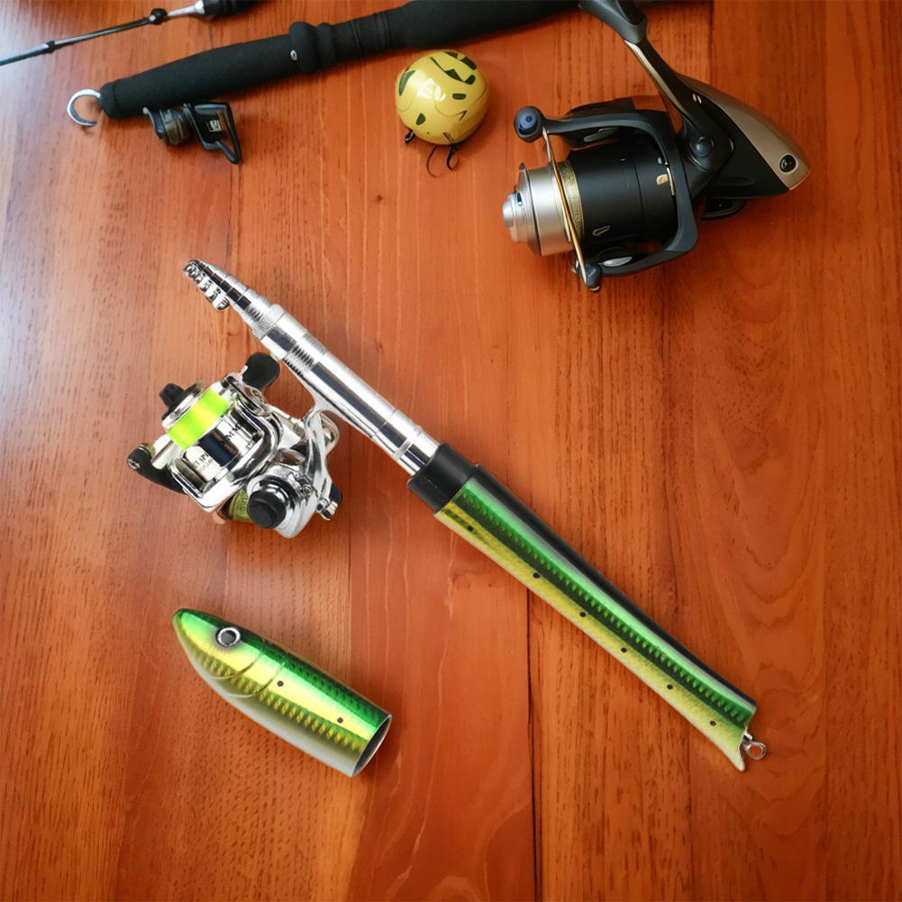 Men Accessories Combo Gift - Portable Fish Shaped Fishing Rod Pole