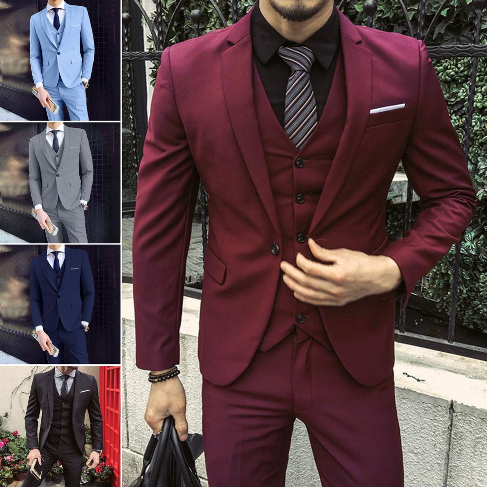 Men Accessories Elegant - Men Blazers 3Pieces Sets Wedding Formal