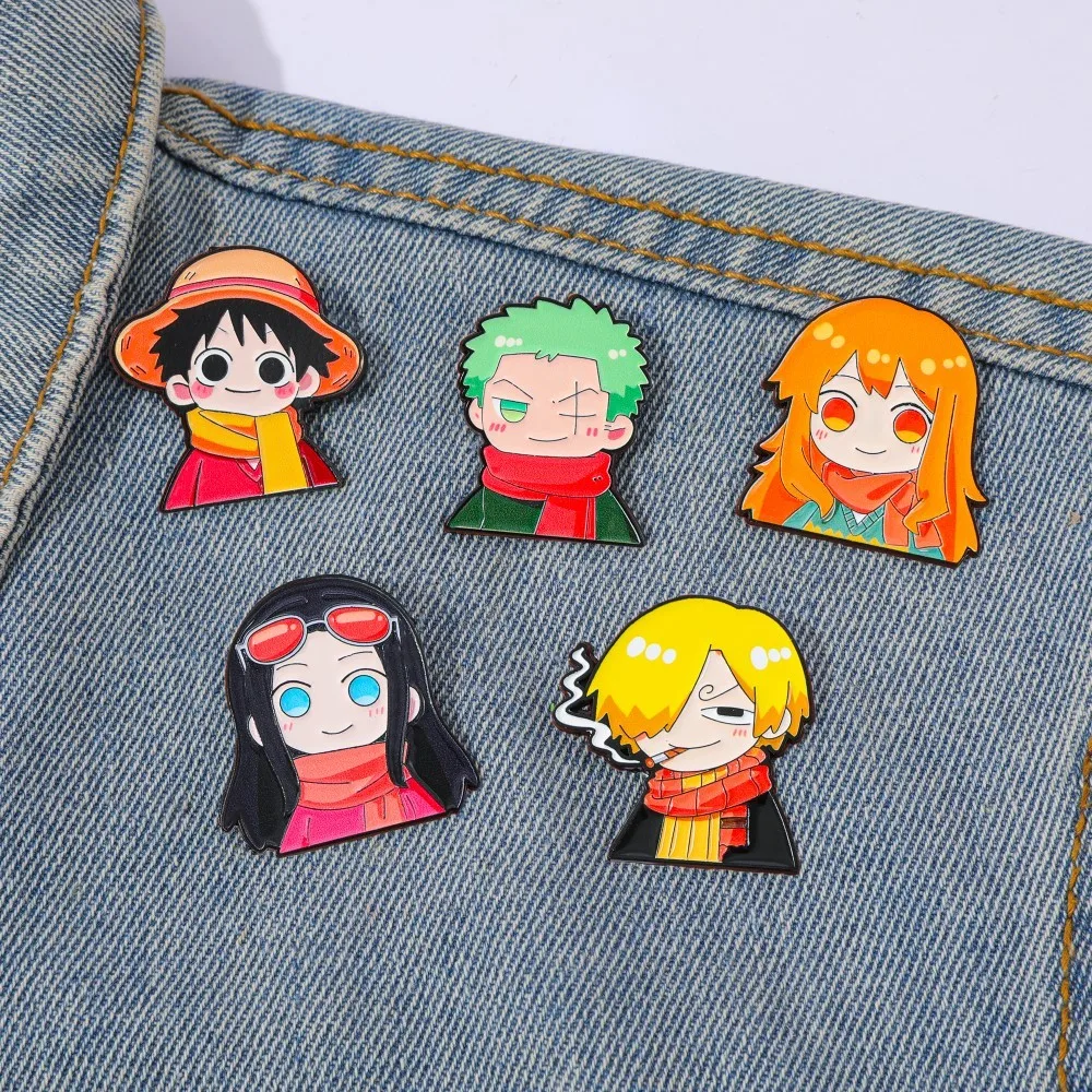 Lapel Pin Enamel - 5 Pcs Cute Anime Cartoon Brooch