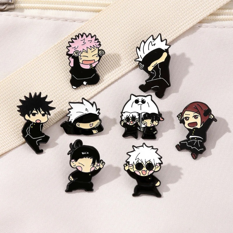 Lapel Pin Enamel - 8pcs Anime Itadori Yuji Enamel Pins