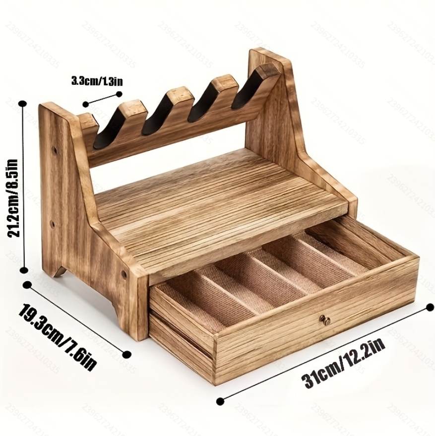 Men Accessories Store - Solid Wood Pistol Storage Stand (Gun