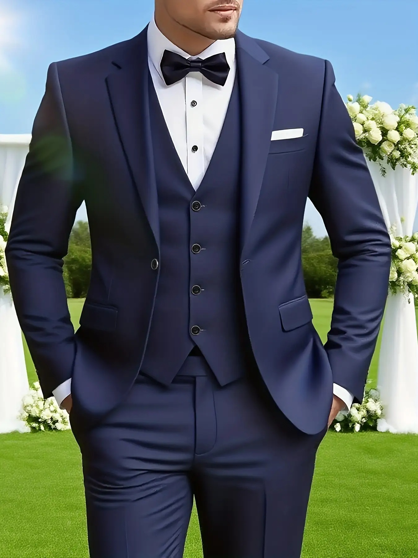 Men Accessories Elegant - Men's Formal Office Suit 3-Piece Set