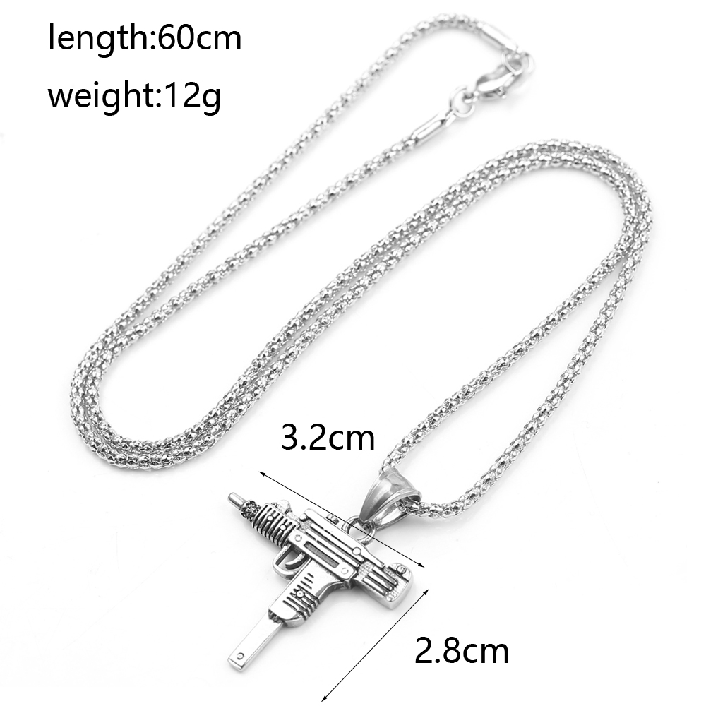 Punk Uzi Pistol Machine Gun Ne - Men Accessories Necklace ulasan dan harga