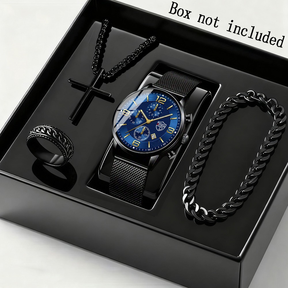 4pcs/set Men'S Elegant Quartz  - Men Accessories Elegant ulasan dan harga