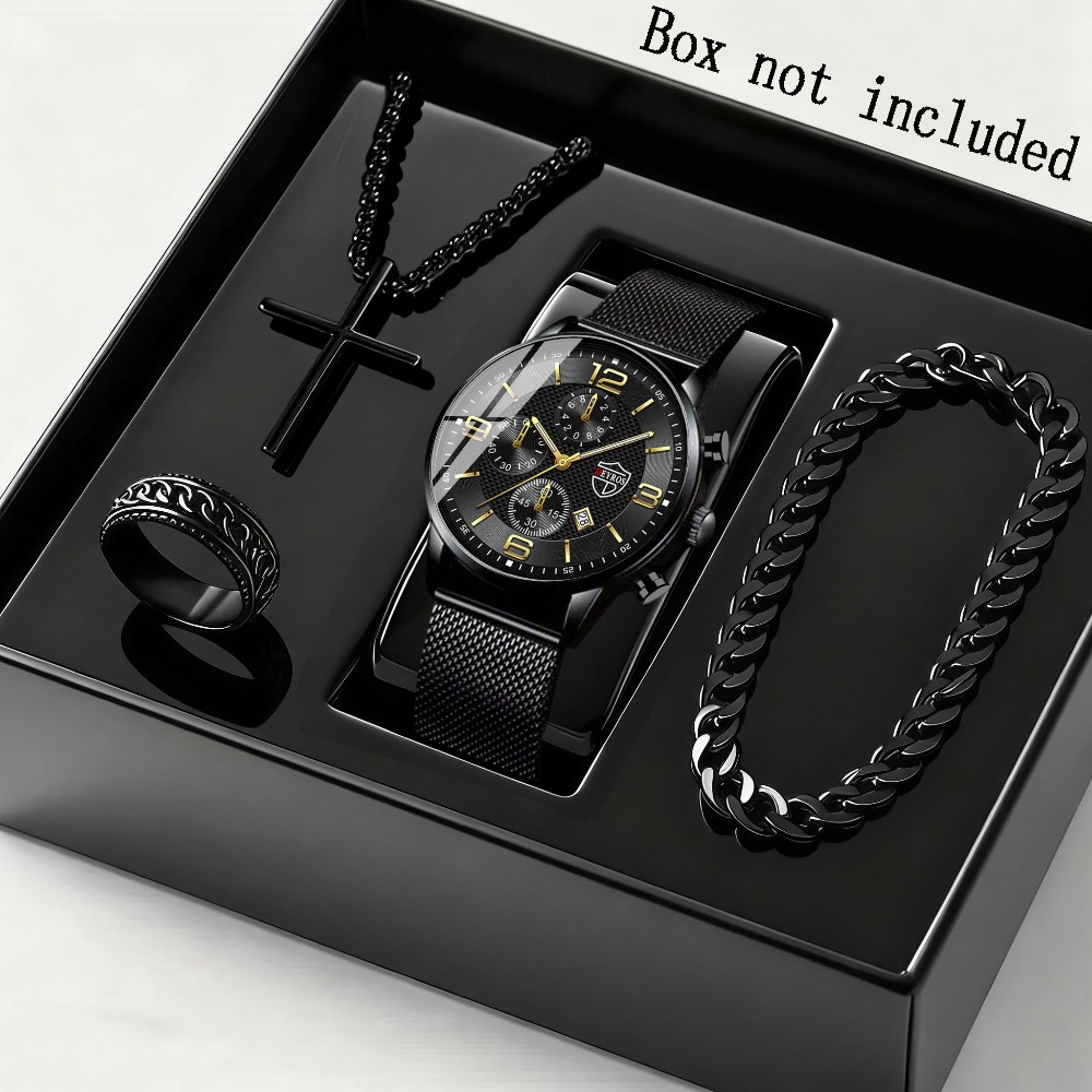 4pcs/set Men'S Elegant Quartz  - Men Accessories Elegant ulasan dan harga