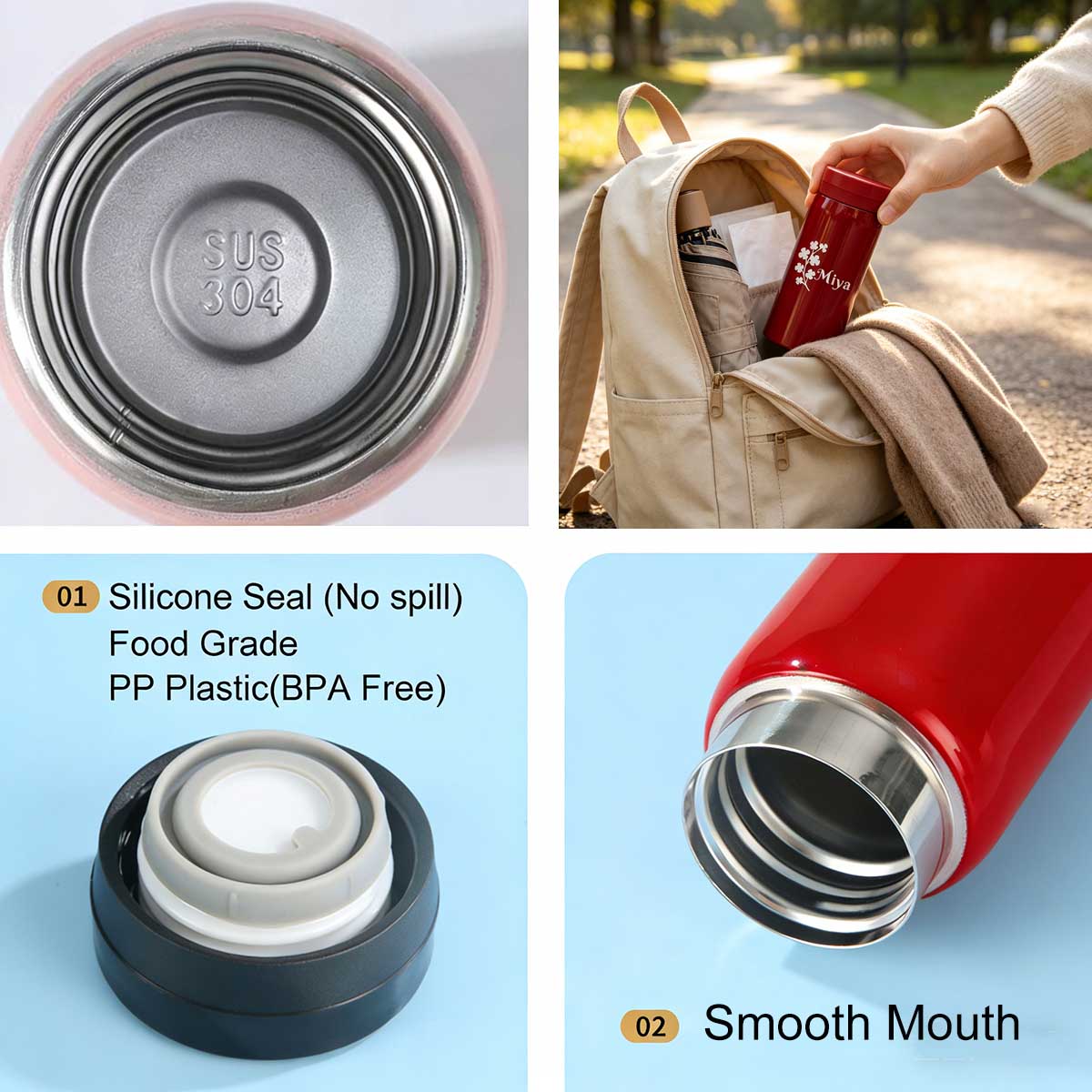 Stainless Steel Insulated Slim - Flask Stainless Steel ulasan dan harga