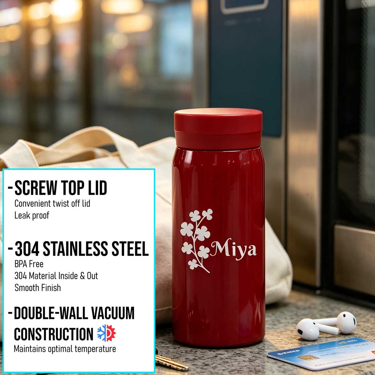 Stainless Steel Insulated Slim - Flask Stainless Steel ulasan dan harga