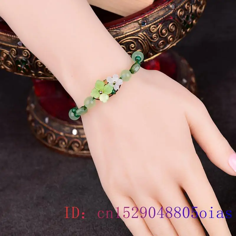 Green Jade Flower Bracelet Amu - Bead Bracelet Men ulasan dan harga