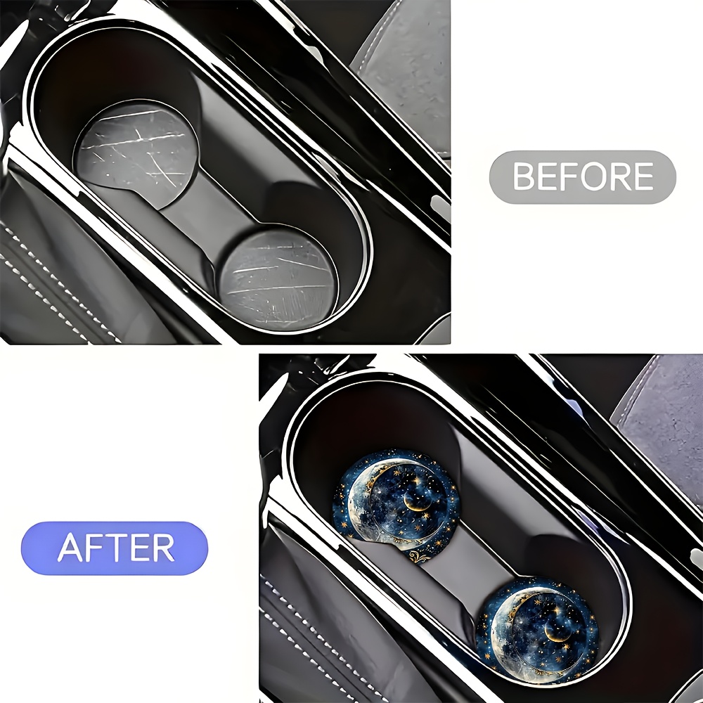 2pcs Starry Night Moon Car Cup - Men Accessories Elegant ulasan dan harga