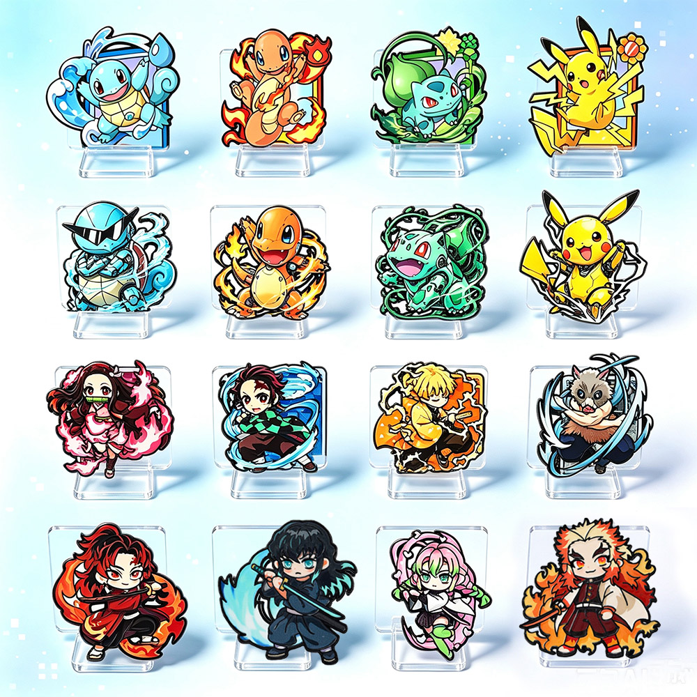 8Pcs Anime Pokemon & Demon Sla - Lapel Pin Enamel ulasan dan harga