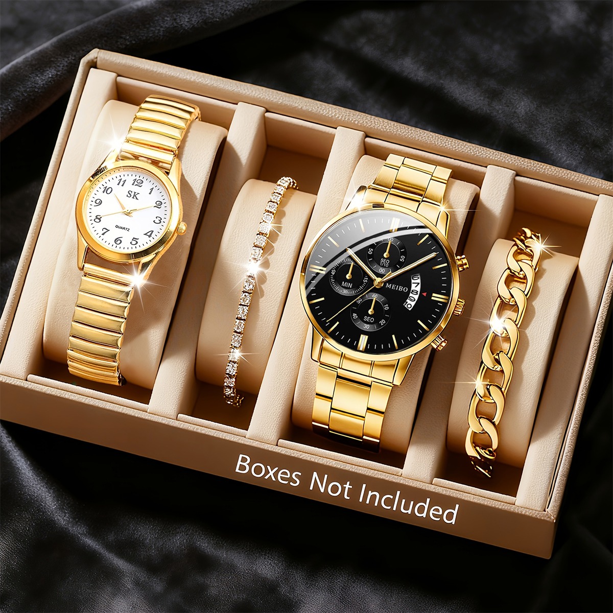 4PCS Fashion Couples Watches B - Men Accessories Elegant ulasan dan harga