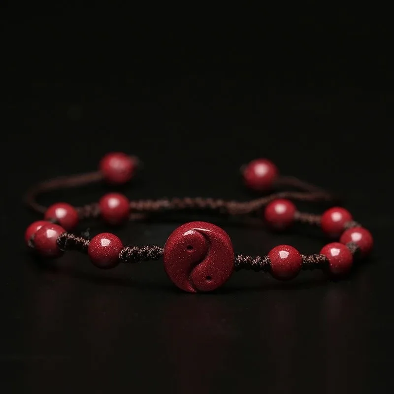 Customized Natural Red Cinnaba - Bead Bracelet Men ulasan dan harga