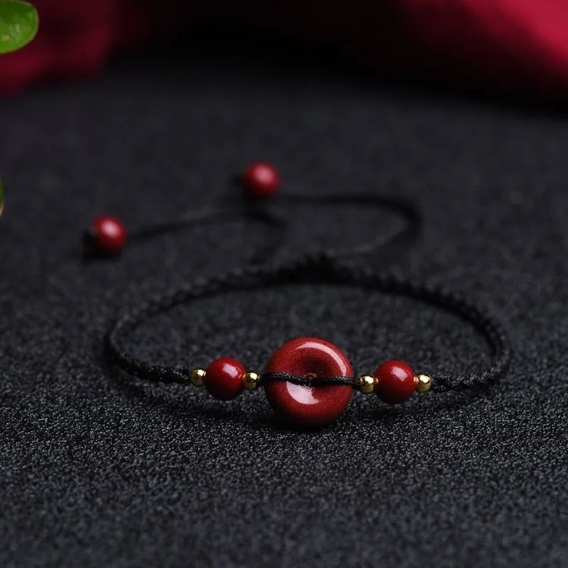 Customized Natural Red Cinnaba - Bead Bracelet Men ulasan dan harga