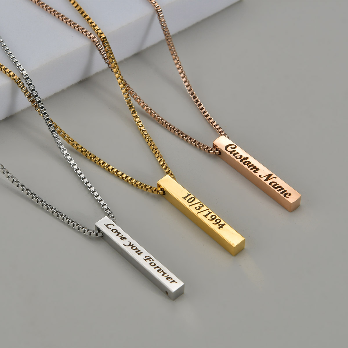 Four Sides Engraving Name Date - Men Accessories Gift Box ulasan dan harga
