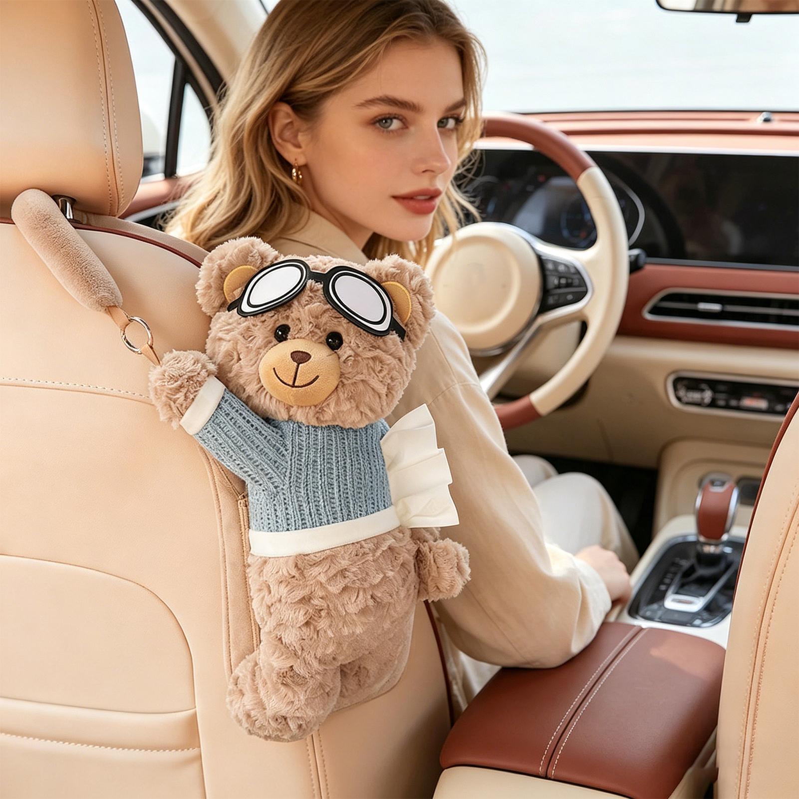 Car Tissue Box Bear Cartoon Ha - Men'S Accessories Rack ulasan dan harga