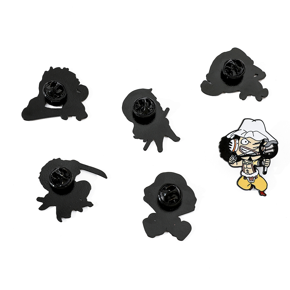 6 Pcs ONE PIECE Cartoon Brooch - Lapel Pin Enamel ulasan dan harga