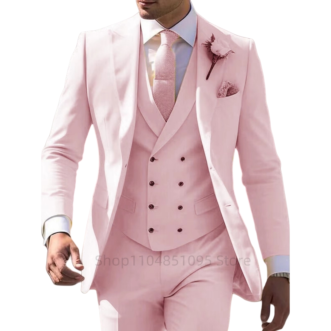 Elegant 3 Piece Pink Men's Sui - Men Accessories Elegant ulasan dan harga