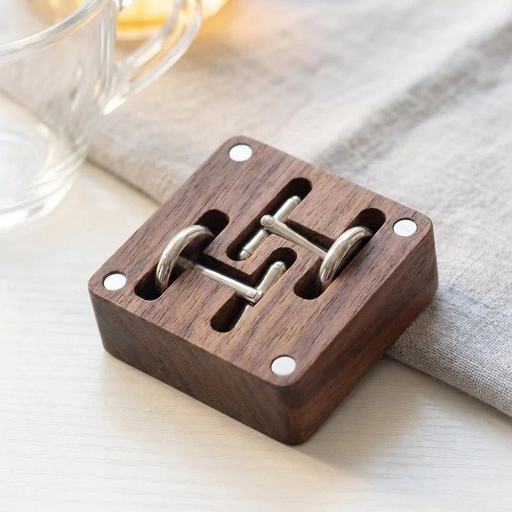 Walnut Cufflink Box Solid Wood - Men Accessories Gift Box ulasan dan harga