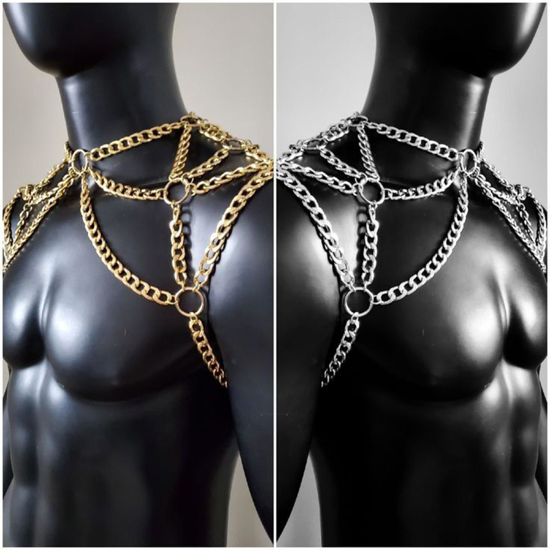 Punk Men Shoulder Body Chain B - Men Accessories For Beach ulasan dan harga