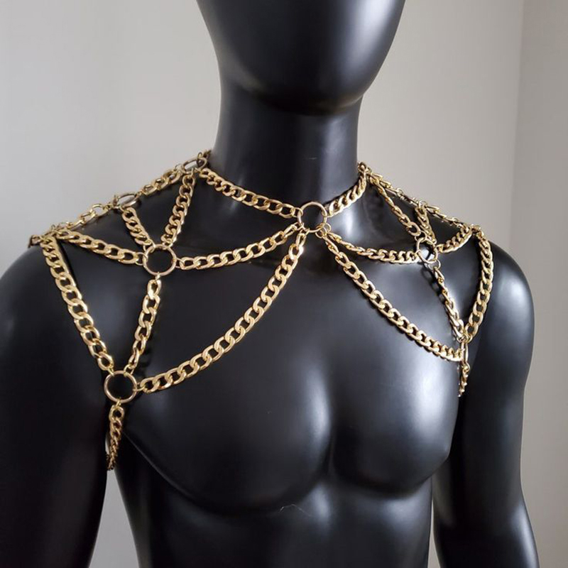 Punk Men Shoulder Body Chain B - Men Accessories For Beach ulasan dan harga