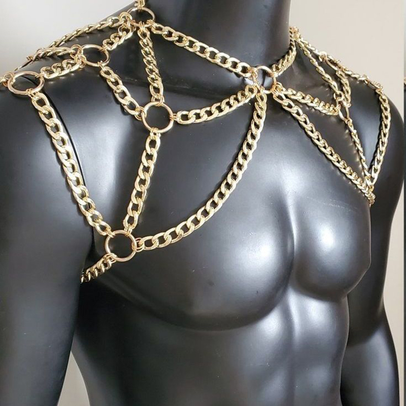 Punk Men Shoulder Body Chain B - Men Accessories For Beach ulasan dan harga