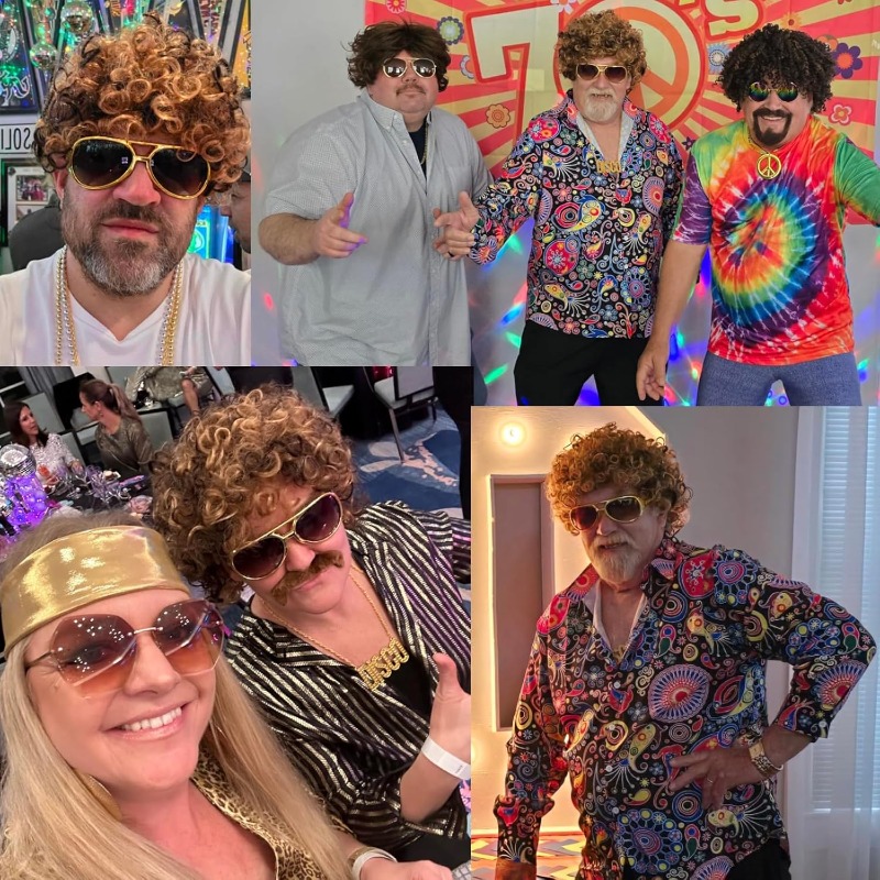 70s 80s Disco Costume Wig Set- - Men'S Accessories In The 80S ulasan dan harga
