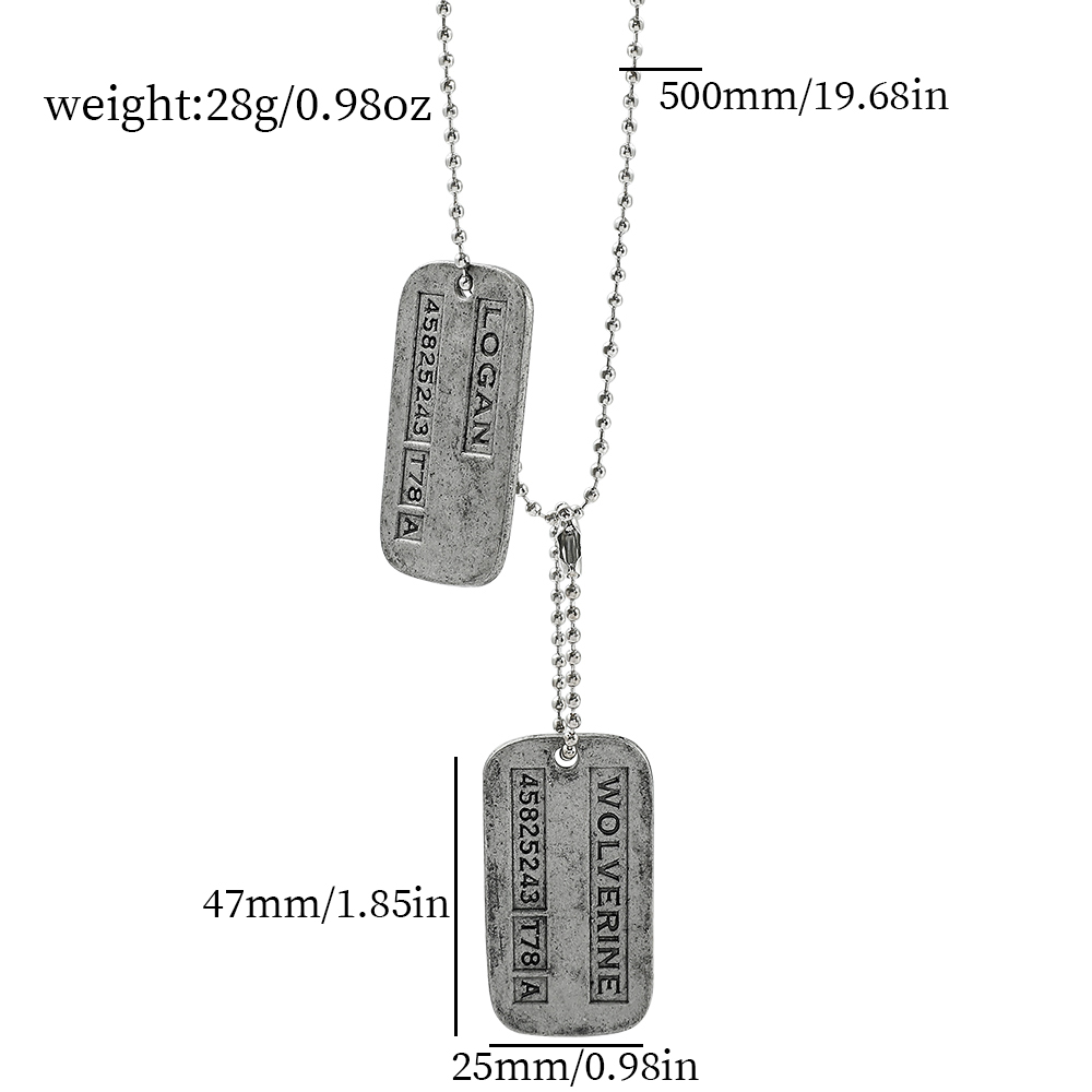 X-Men Wolverine Military Card  - Men Accessories Necklace ulasan dan harga