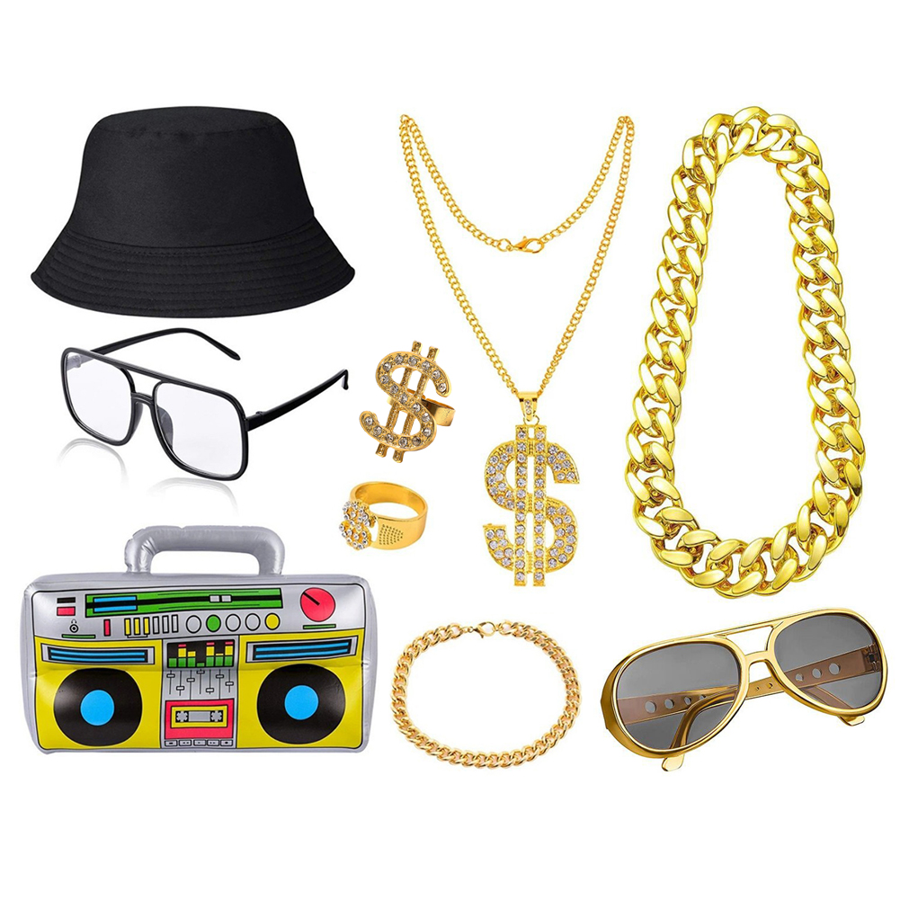 80s 90s Hip Hop Costume Kit fo - Men'S Accessories In The 80S ulasan dan harga