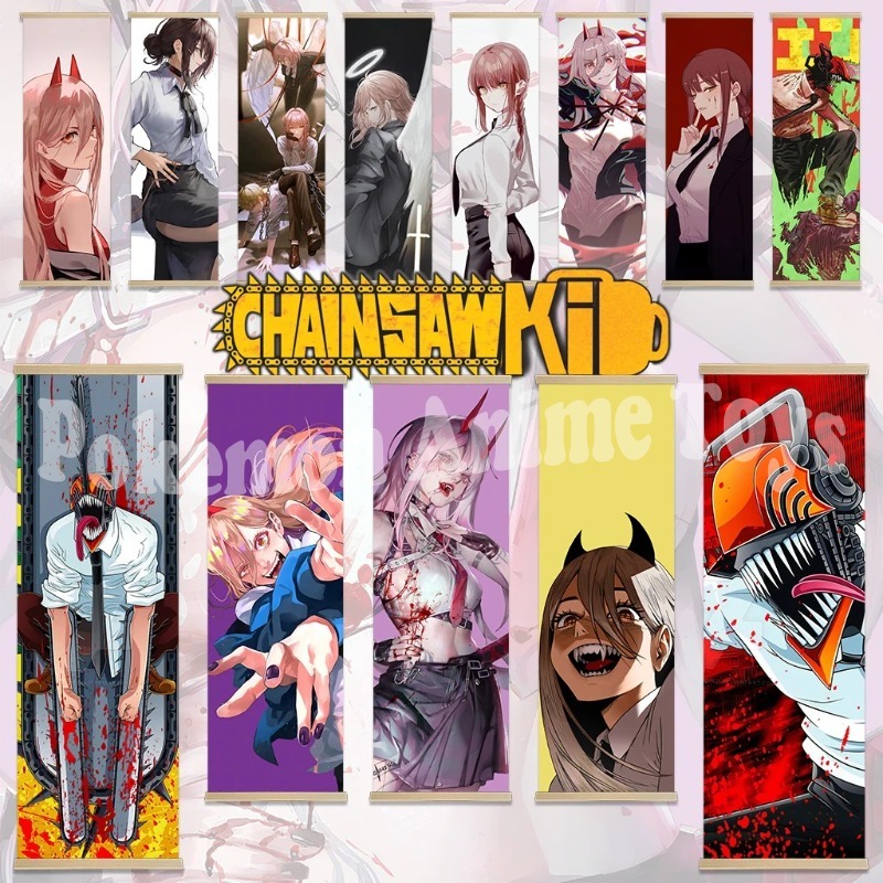 Chainsaw Man Anime Poster Wood - Men'S Accessories Rack ulasan dan harga