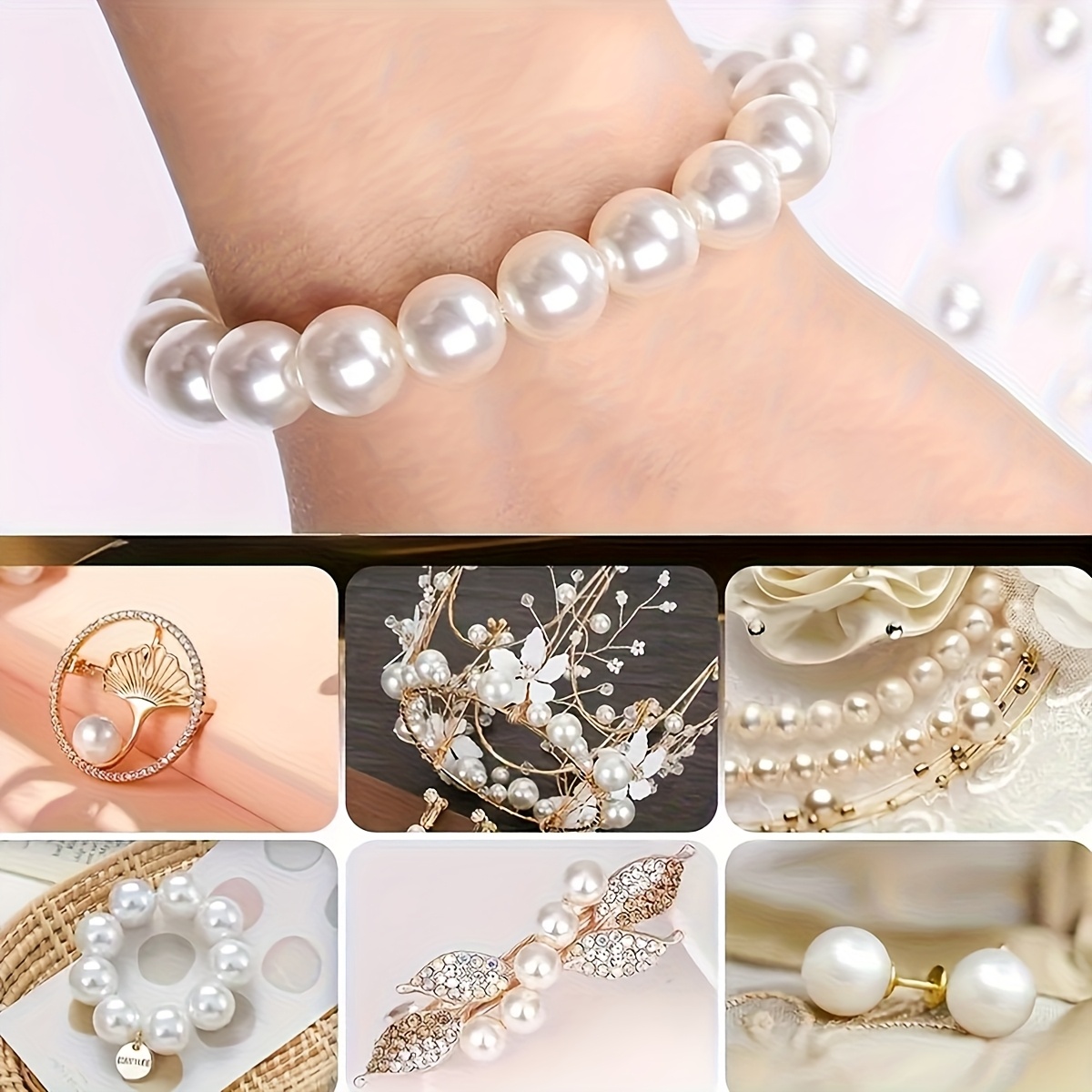 1388pcs 4/6/8/10mm Black, Whit - Bead Bracelet Men ulasan dan harga