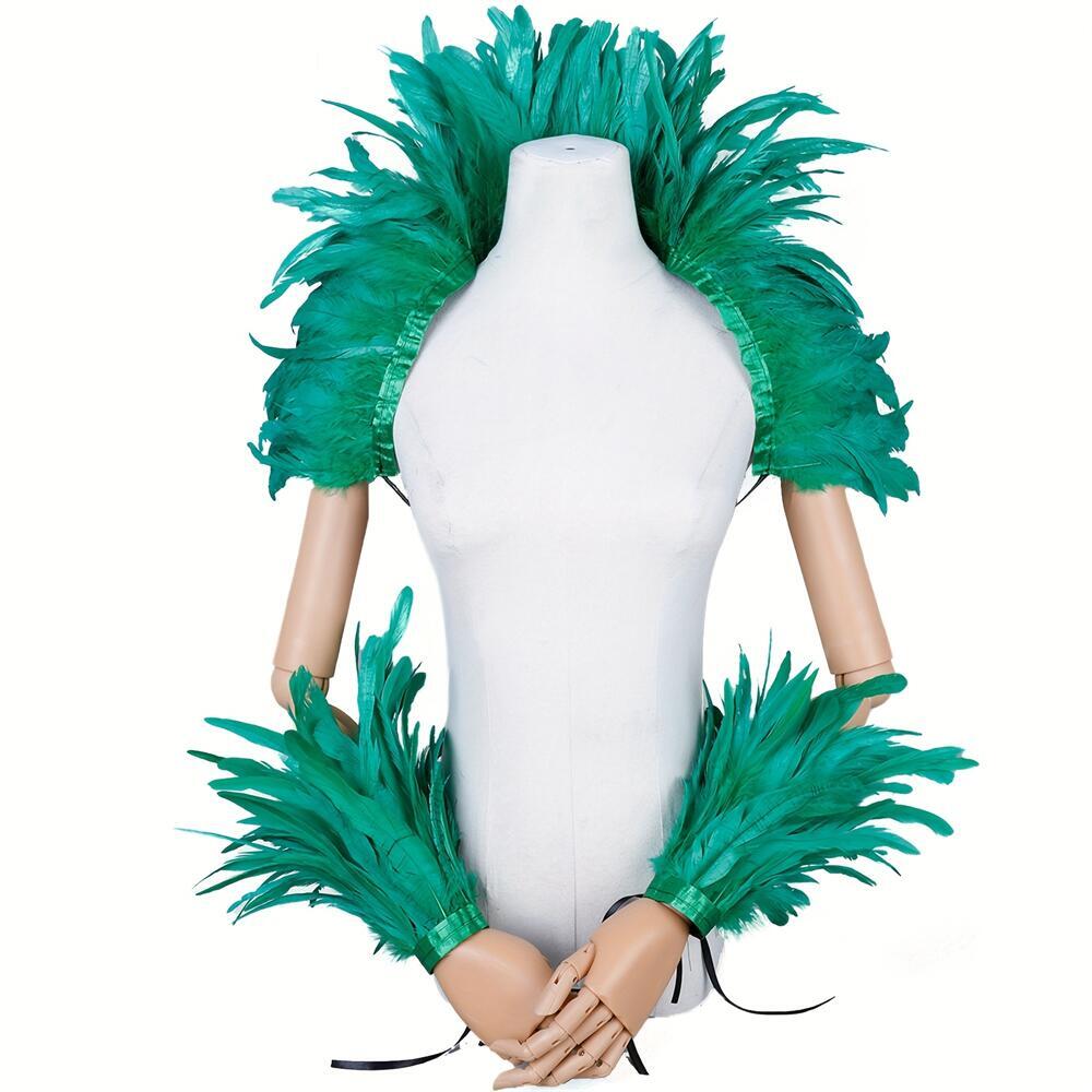 Elegant Red Feathers Women's S - Men Accessories Elegant ulasan dan harga