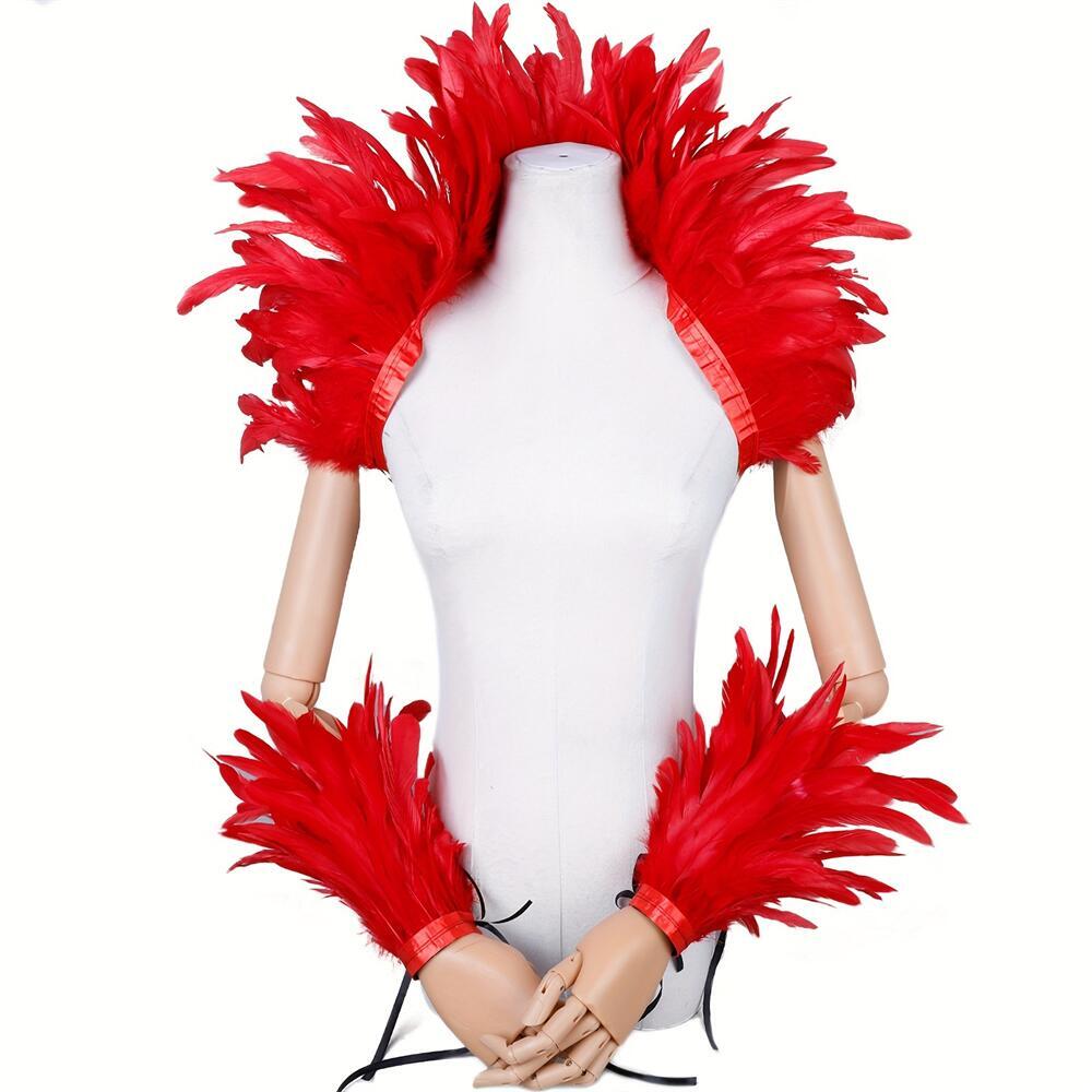 Elegant Red Feathers Women's S - Men Accessories Elegant ulasan dan harga