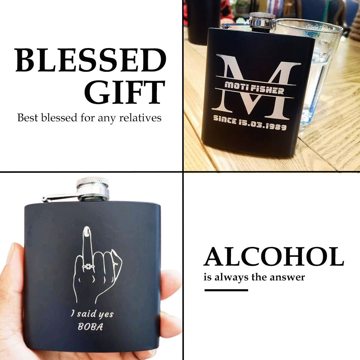Custom Engraved Flask for Men  - Flask Stainless Steel ulasan dan harga