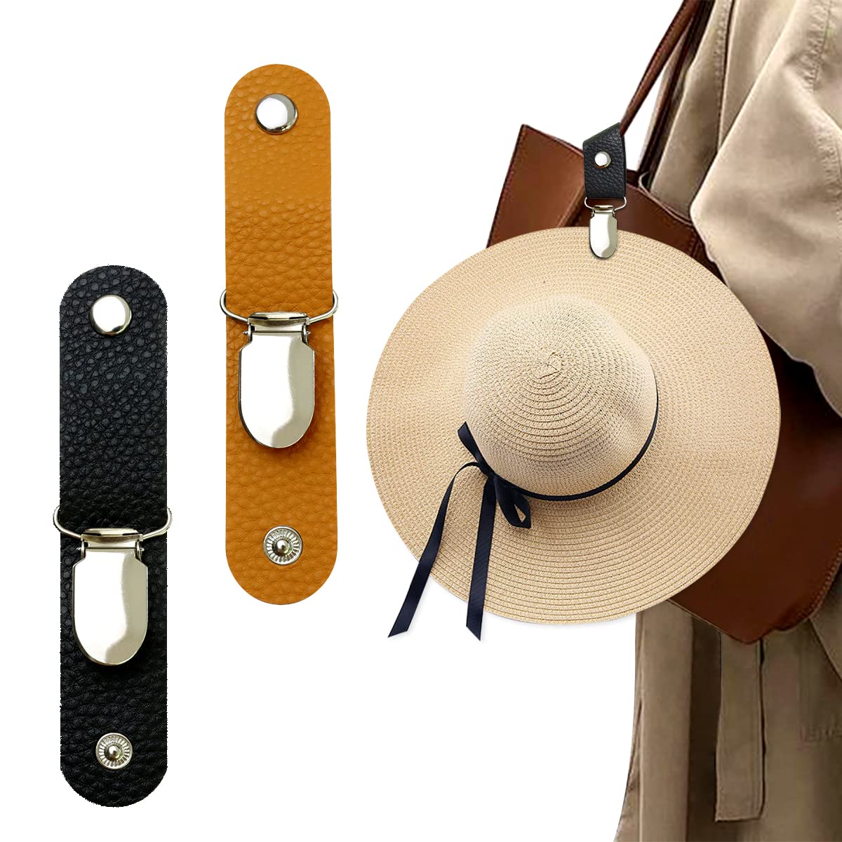 PU Leather Hat Clip for Travel - Men Accessories For Beach ulasan dan harga