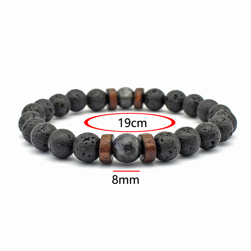 Handmade Elastic 8mm Volcanic  - Bead Bracelet Men ulasan dan harga