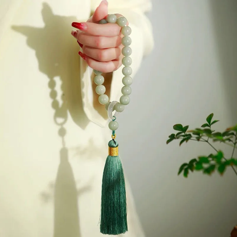 Green Jade Stone 12mm Beads Ta - Bead Bracelet Men ulasan dan harga