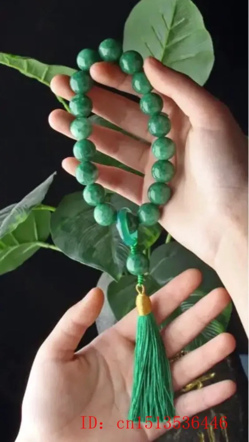 Green Jade Stone 12mm Beads Ta - Bead Bracelet Men ulasan dan harga