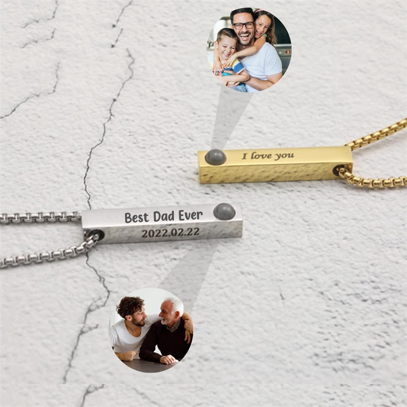 Custom Picture Name Necklace P - Men Accessories Gift Box ulasan dan harga